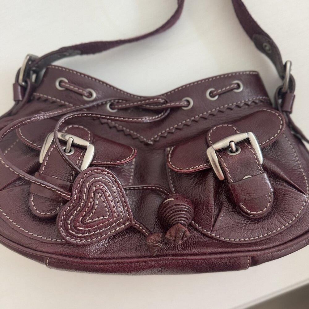 Moschino Jeans Burgundy Shoulder Bag